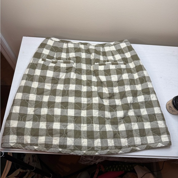 Madewell Quilted Flannel Mini Skirt In Gingham Check Sz 6 Button Up Pockets - Picture 11 of 15